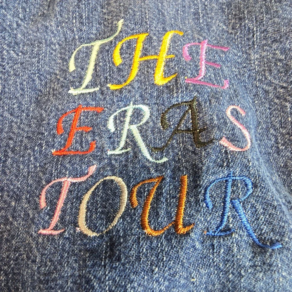 OshKosh B'gosh Tour Jean Jacket Custom Embroidered Denim Girls Size 7
